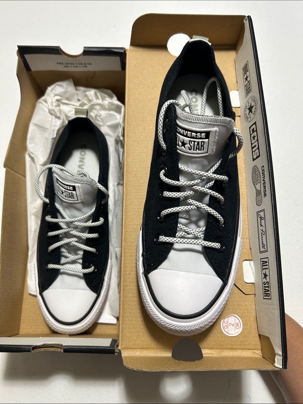 Converse Womens Black and White Low Top Sneakers